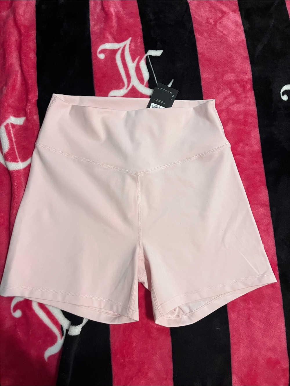PLAYBOY Women's Light Pink High-Waist Bike Shorts